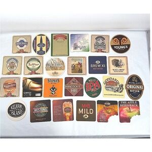 Mixed Brand Beer Coasters Vintage UK British Pub Breweries Barware Lot of 25